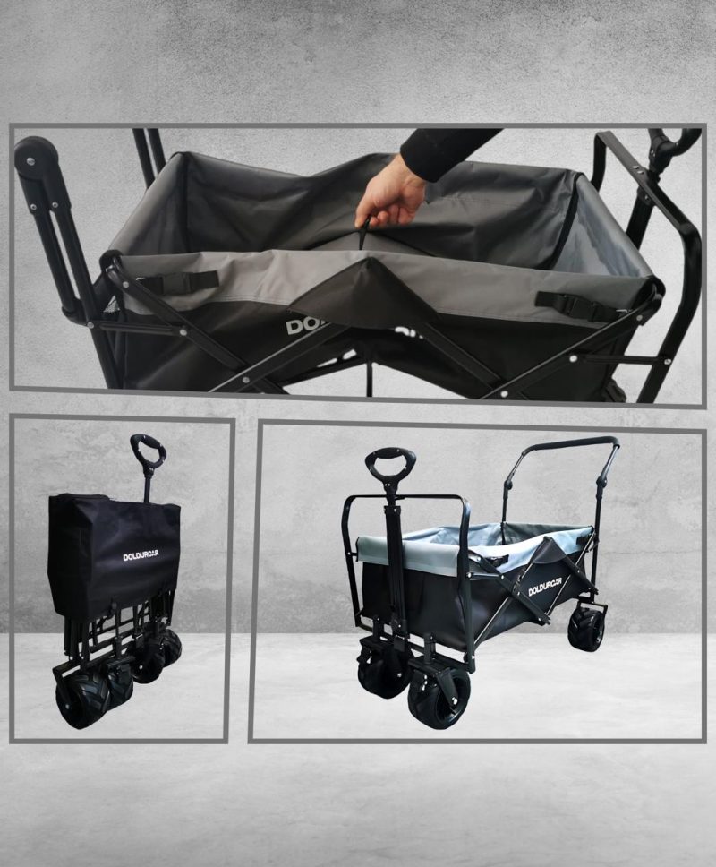 Katlanabilir Vagon, şehir içi pratik taşıma için çekilirken