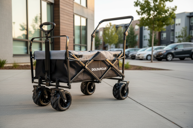 Doldurcar vagon taşıma arabası, geniş açılmış siyah model kaldırımda